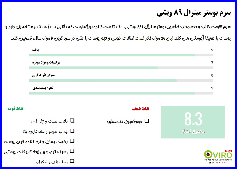 سرم بوستر مینرال 89 ویشی