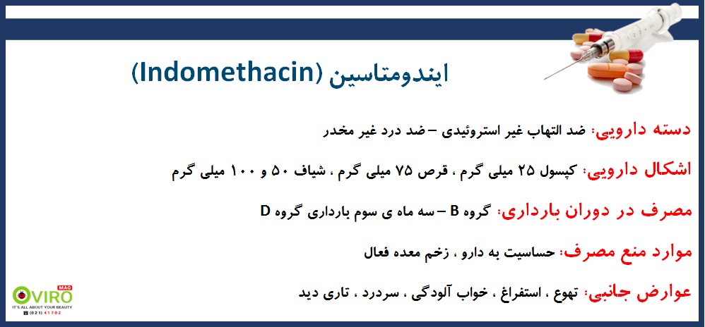 ایندومتاسین | Indomethacin | روش مصرف ایندومتاسین | عوارض جانبی ایندومتاسین